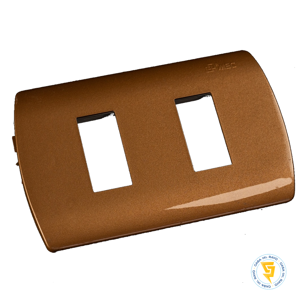 PLACA 2 MODULOS ARIS DORADO MEC