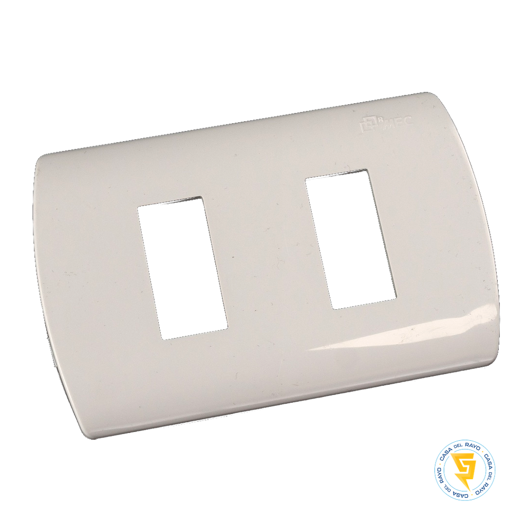 PLACA 2 MODULOS C/SOPORTE BLANCO ARIS MEC