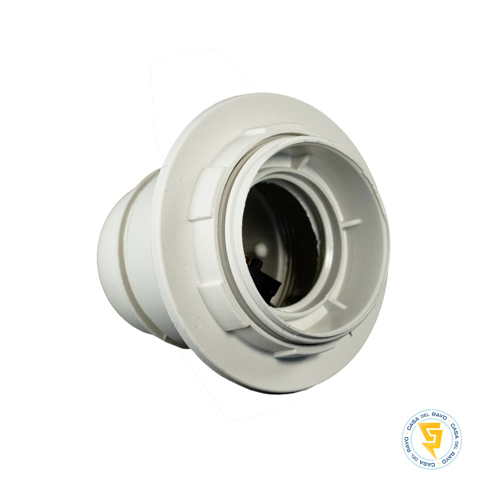 PORTALAMPARA CON ANILLO E27 BLANCO MEC