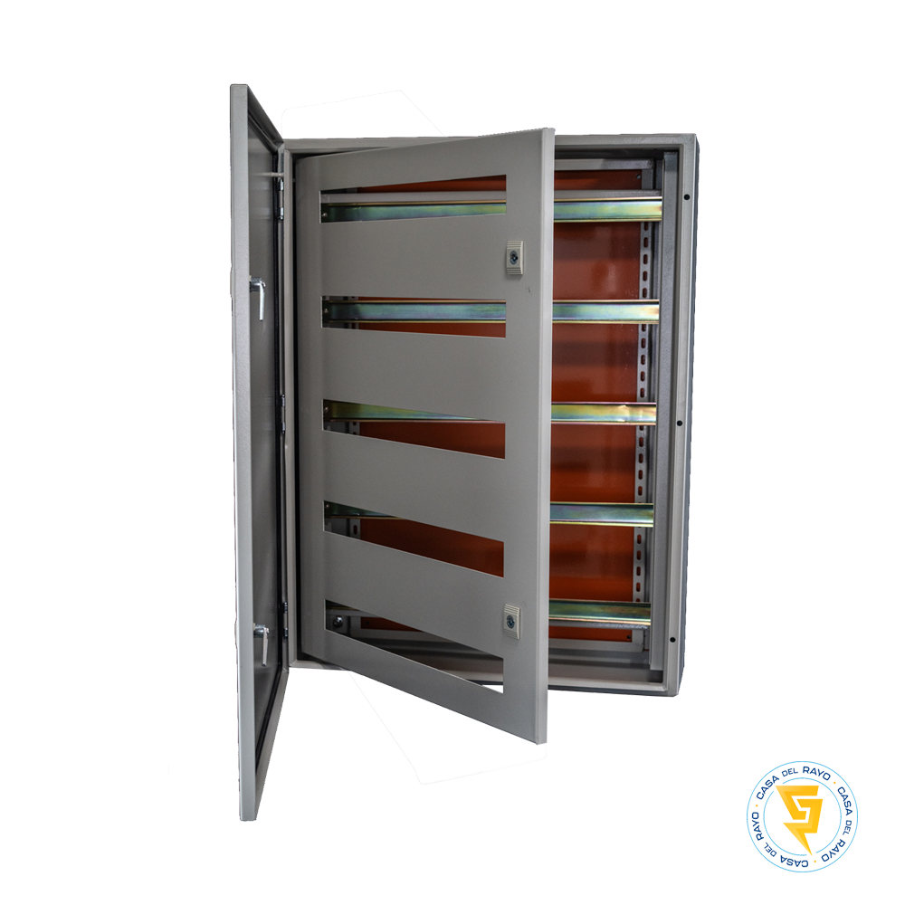 GABINETE METALICO CON CHASIS Y RIEL DIN 400x300x200mm IP65 MEC