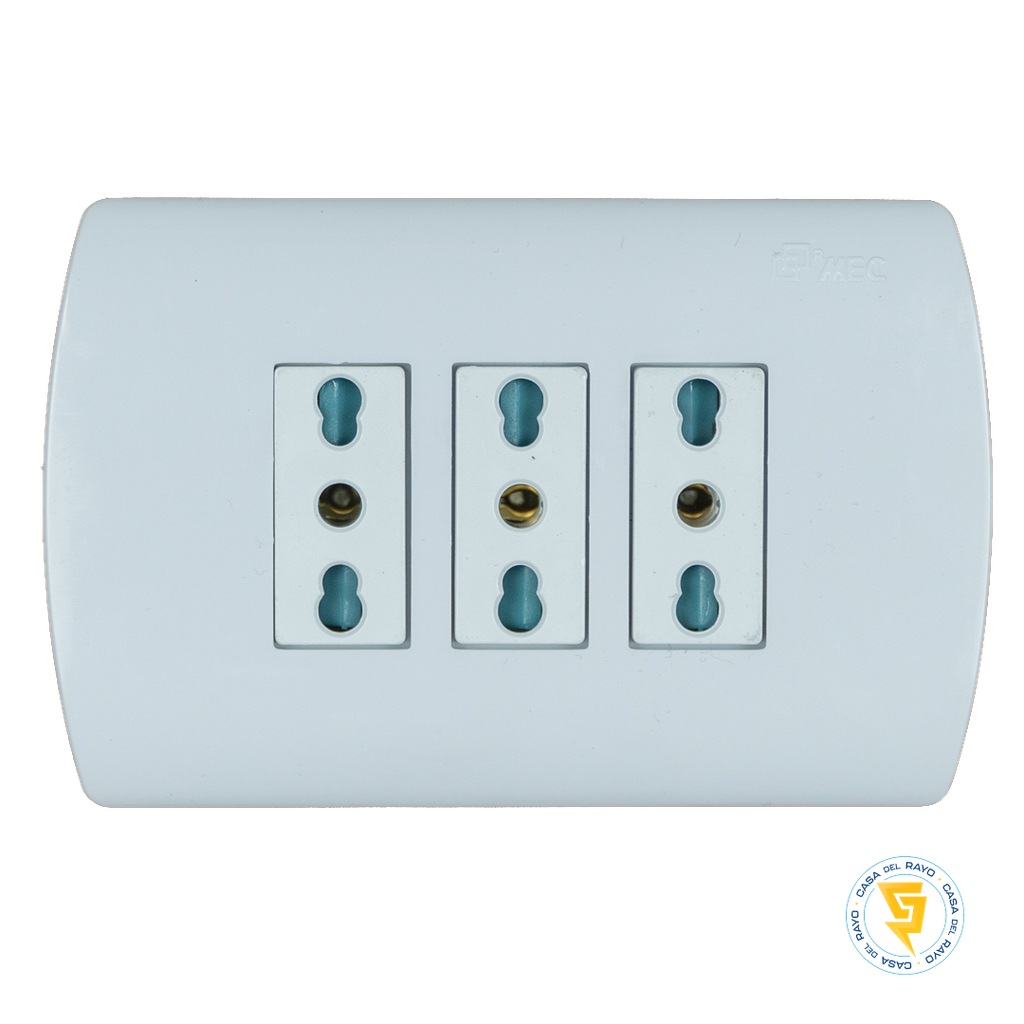 ENCHUFE HEMBRA TRIPLE 2P+T 10/16A COMPACTO ARIS PRO BLANCO MEC