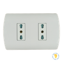 ENCHUFE DOBLE 2P+T 10/16A COMPACTO ARIS PRO BLANCO MEC