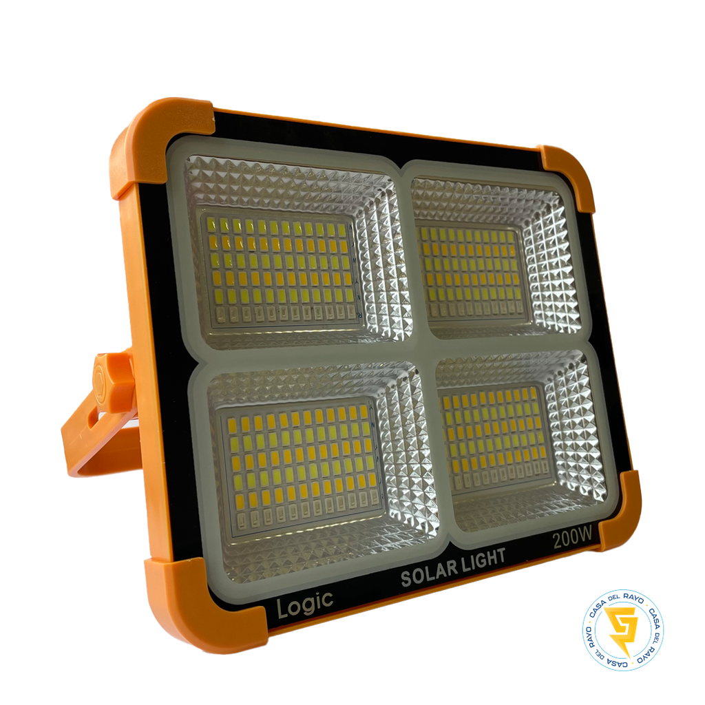 PROYECTOR PORTATIL LED MULTIFUNCIONAL CARGA SOLAR 200W LOGIC