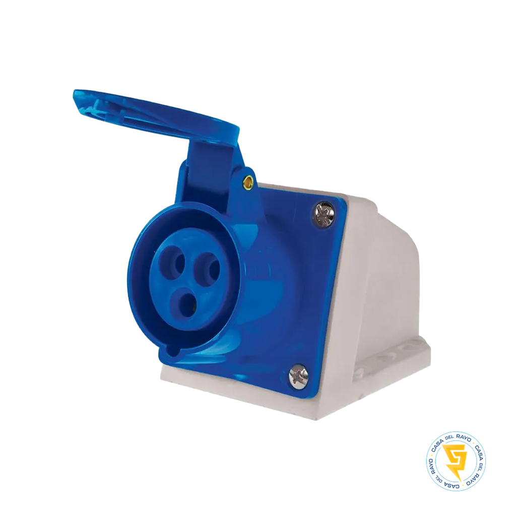 HEMBRA SOBREPUESTA INDUSTRIAL 32A 2P+T AZUL 220V IP44 EKOLINE