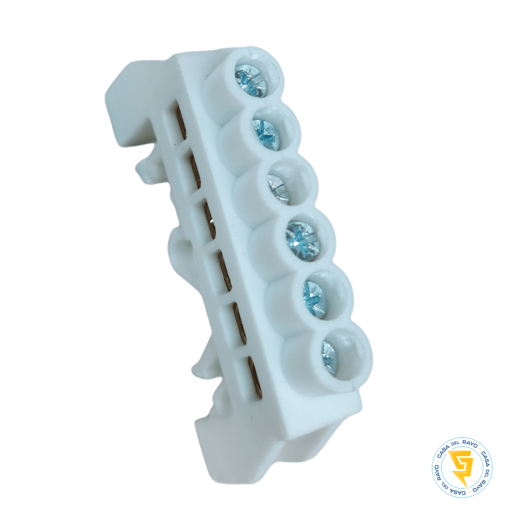 BARRA DE BRONCE AISLADA RIEL DIN 6 POSICIONES