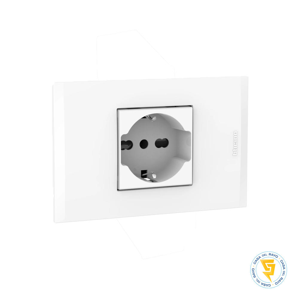 ENCHUFE SCHUKO 2P+T 16A NOBILE COLOR BLANCO BTICINO