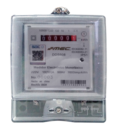 MEDIDOR ELECTRONICO MONOFASICO ANALOGO 10(50)A MEC