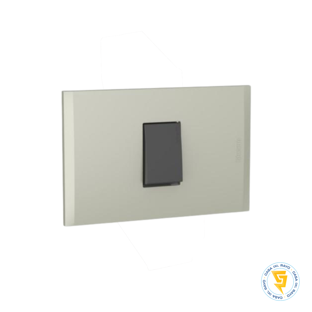 NOBILE Placa Armada C/Interruptor 9/24 10AX 3 Vias Antracita PL1P Terra