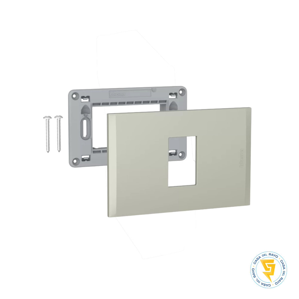 PLACA 1P CON SOPORTE TERRA NOBILE BTICINO