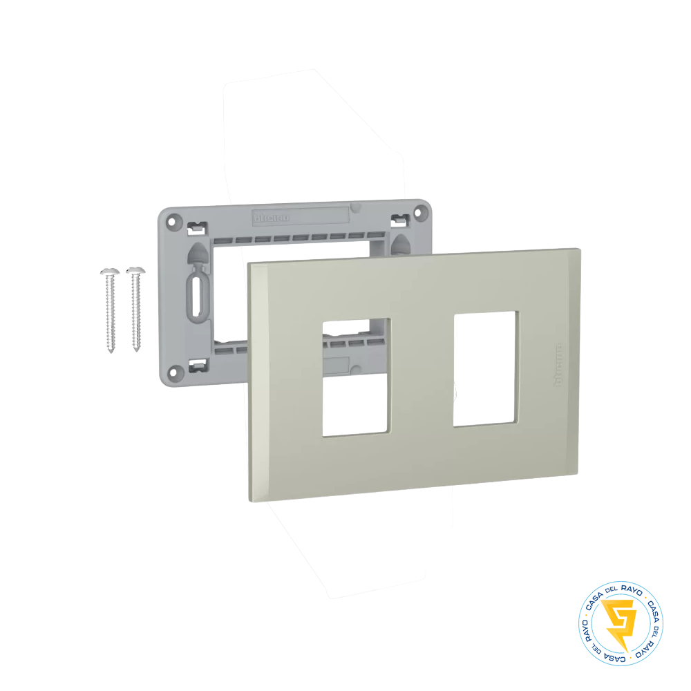 NOBILE TERRA BTICINO PLACA 2P CON SOPORTE