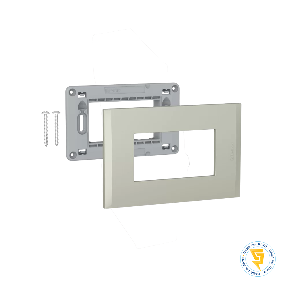 NOBILE TERRA BTICINO PLACA 3P CON SOPORTE