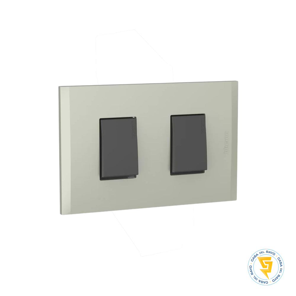 NOBILE PLACA TERRA ARMADA C/INTERRUTOR DOBLE 9/15 ANTRACITA