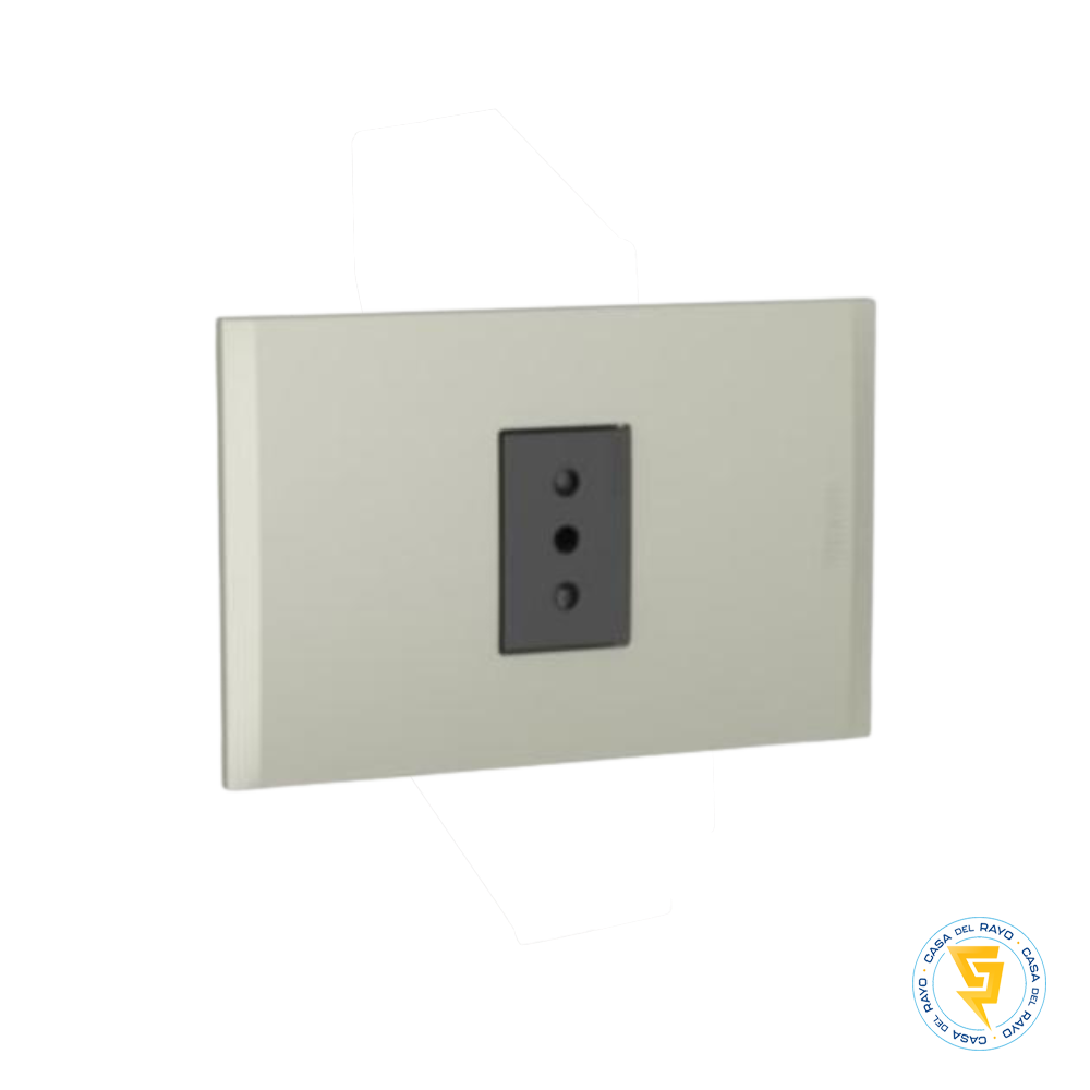NOBILE PLACA TERRA ARMADA C/ENCHUFE SIMPLE 2P+T 10A ANTRACITA