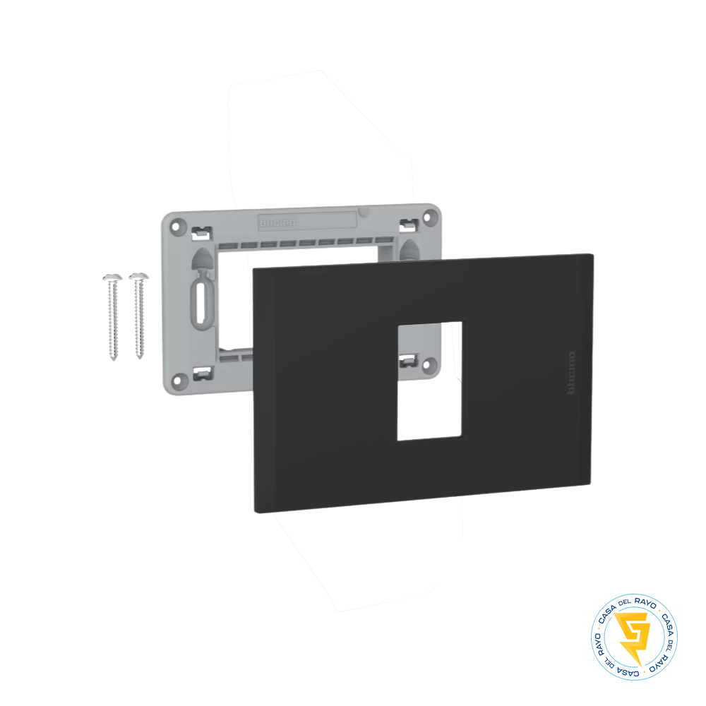 PLACA 1P CON SOPORTE BLACK NOBILE BTICINO
