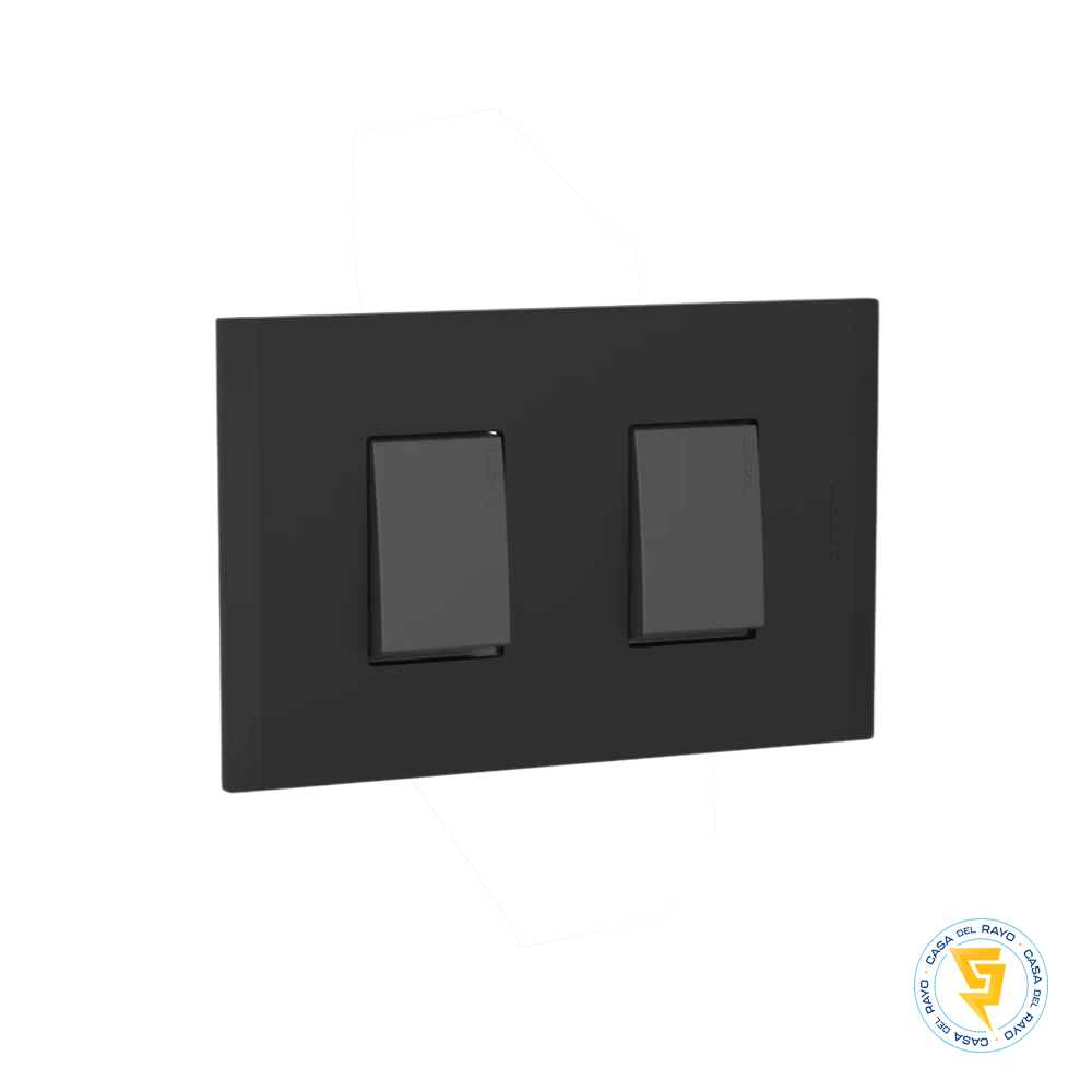 NOBILE PLACA BLACK ARMADA C/INTERRUTOR DOBLE 9/15 ANTRACITA