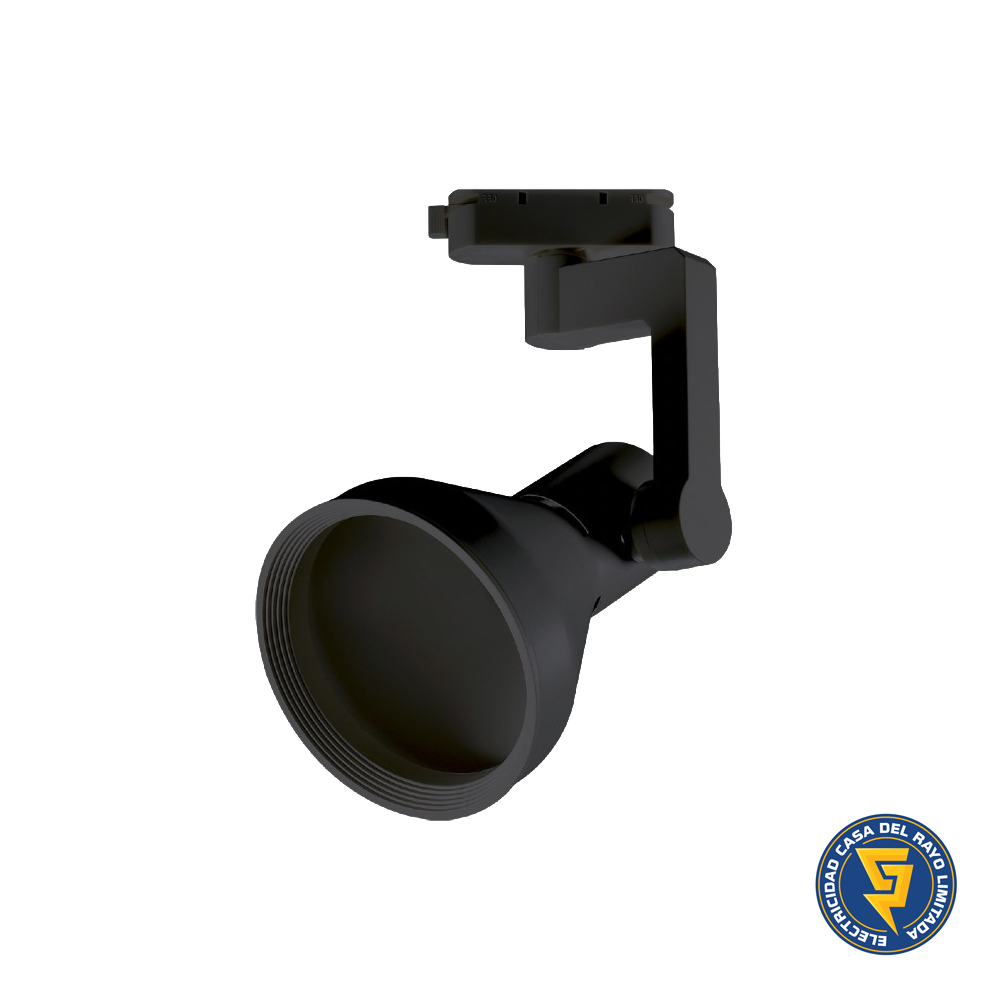 FOCO RIEL PARA AMPOLLETA PAR 30  COLOR NEGRO