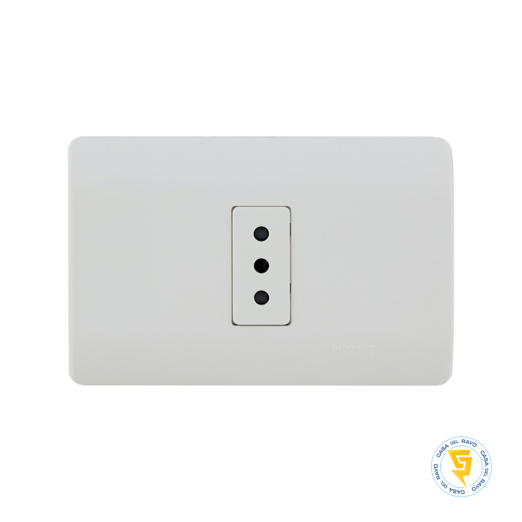 ENCHUFE SENCILLO 2P+T 10A GENESIS BLANCO SCHNEIDER ELECTRIC