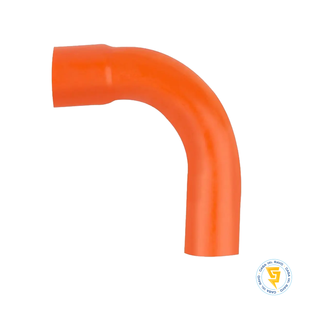 CURVA PVC 90° 40MM (1.1/4&quot;) NARANJO