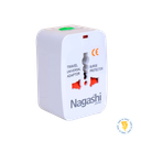 ADAPTADOR DE ENCHUFE VIAJERO UNIVERSAL BLANCO NIG-20 YC NAGASHI