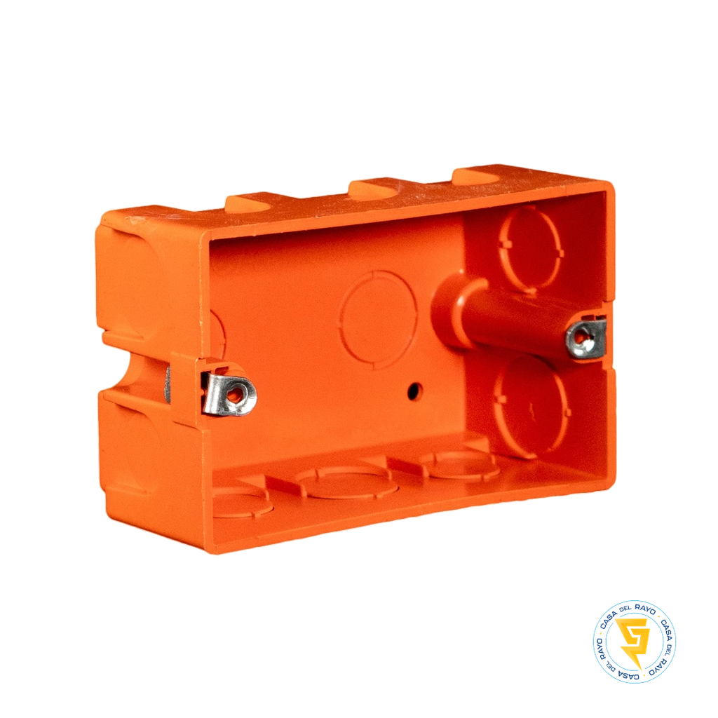 CAJA DE DISTRIBUCION PARA TABIQUE NARANJA CON OREJA METALICA MEC