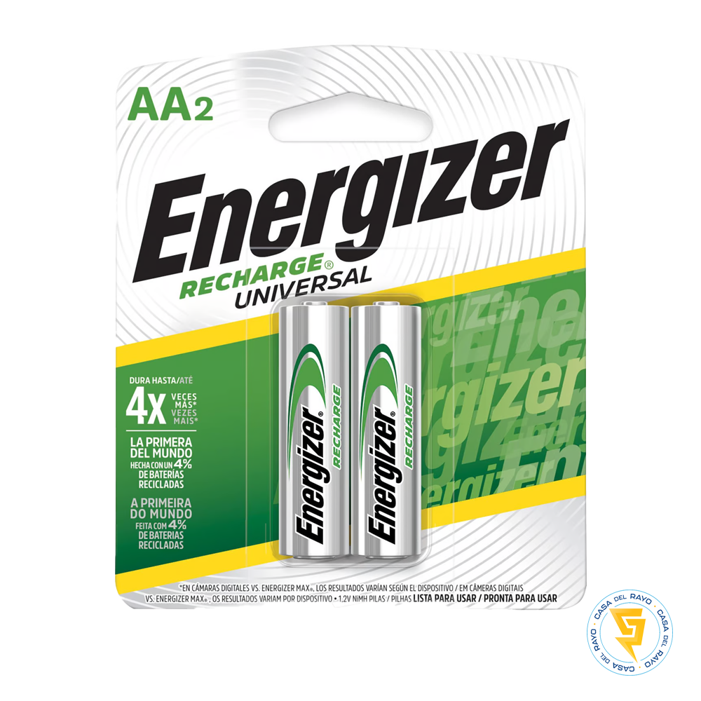 PACK 2 PILAS RECARGABLE ENERGIZER AA