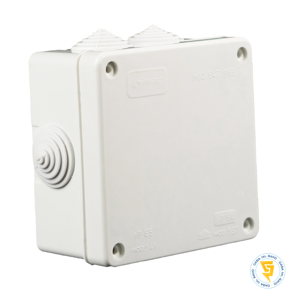 CAJA ESTANCA CUADRADA CON CONOS 100X100MM IP54 MEC LIBRE DE HALOGENO