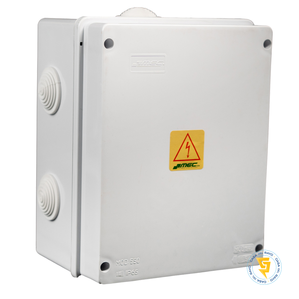 CAJA ESTANCA RECTANGULAR CON CONOS 220X170MM IP55 LH MEC