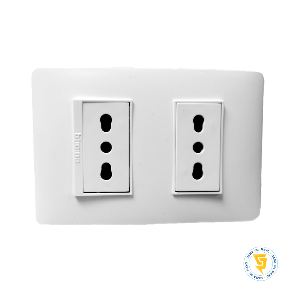 ENCHUFE DOBLE 10/16A LUZICA BLANCO BTICINO