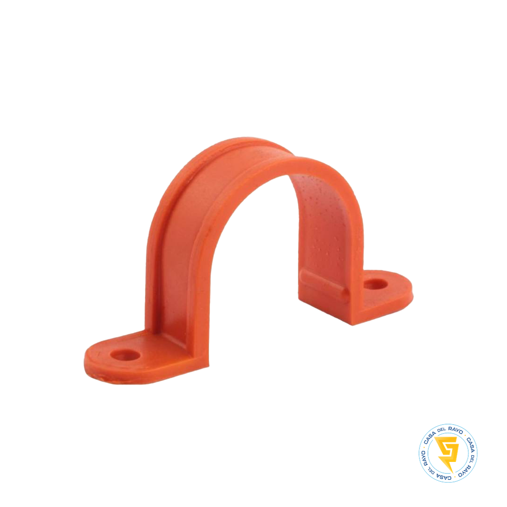 ABRAZADERA TIPO OMEGA PVC 25MM (3/4") NARANJO