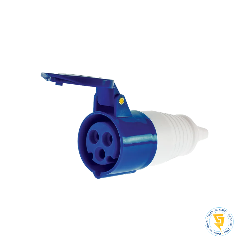 HEMBRA VOLANTE INDUSTRIAL 16A 2P+T AZUL 220V IP44 EKOLINE