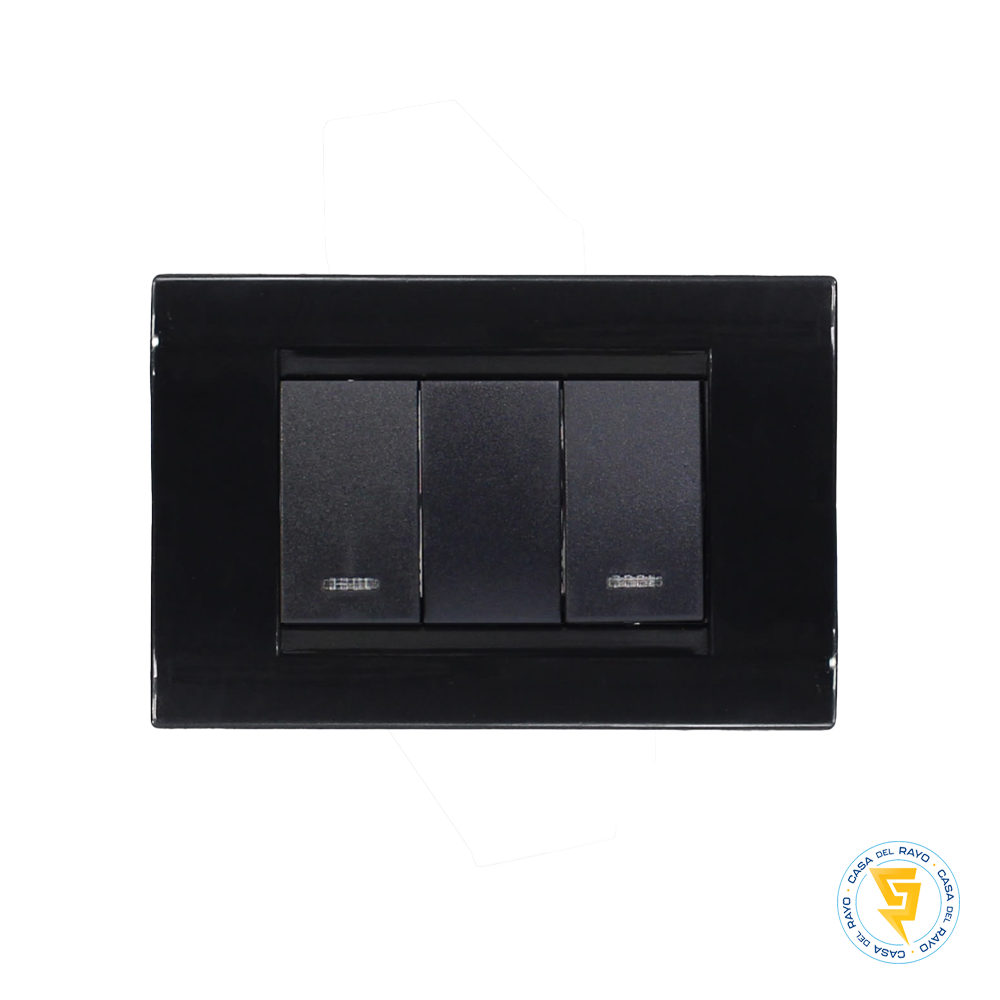 INTERRUPTOR DOBLE 9/15 NEGRO CIVIL KALOP