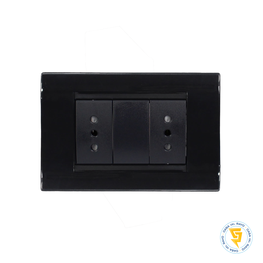 ENCHUFE DOBLE 10A NEGRO CIVIL KALOP