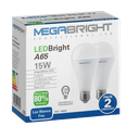 AMPOLLETAS LED 15W/120W 6.400K PACK 2 UNIDADES MEGABRIGHT