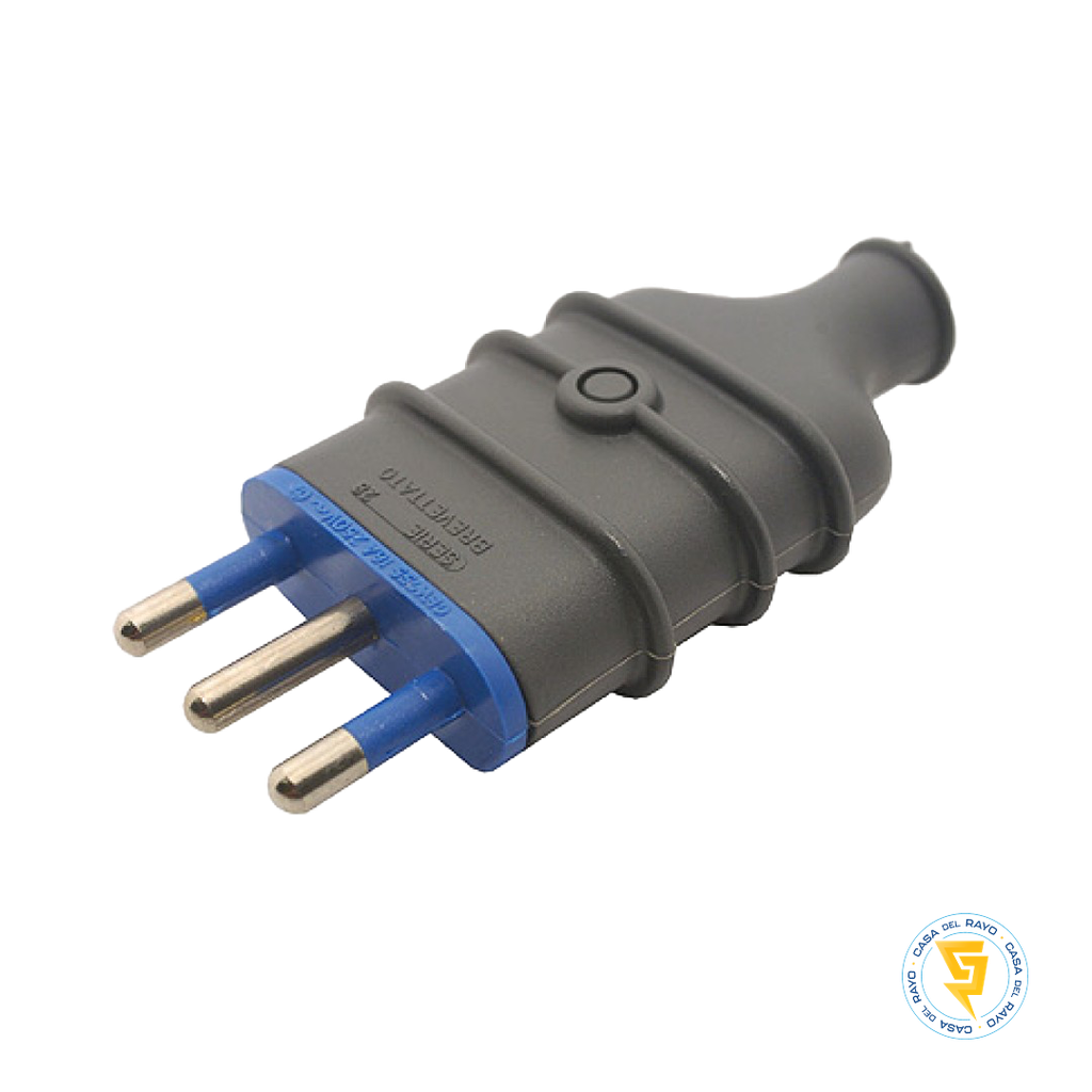 ENCHUFE MACHO VOLANTE GRIS 2P+T 16A GEWISS