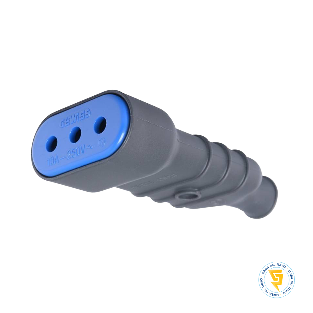 ENCHUFE HEMBRA VOLANTE GRIS 2P+T 10A GEWISS