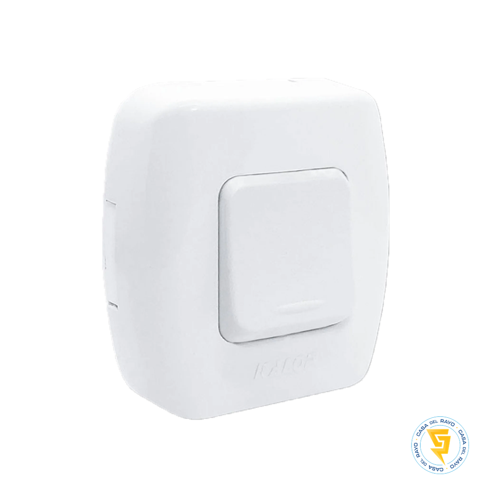 INTERRUPTOR SENCILLO 9/12 SOBREPUESTO TEKNA BLANCO KALOP
