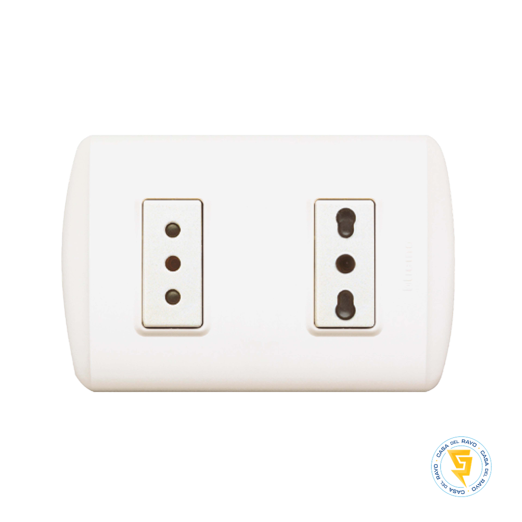 ENCHUFE DOBLE 2P+T 10A + 10/16A. MODUS PLUS BLANCO BTICINO