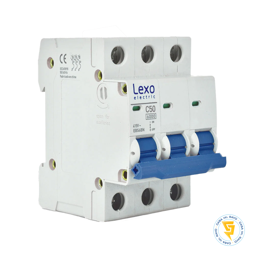 INTERRUPTOR AUTOMATICO TRIFASICO 3X50A LEXO  / CURVA C - 6K