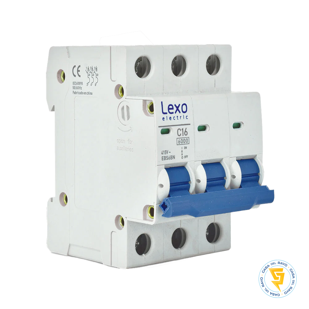 INTERRUPTOR AUTOMATICO TRIFASICO 3X16A LEXO  / CURVA C - 6K