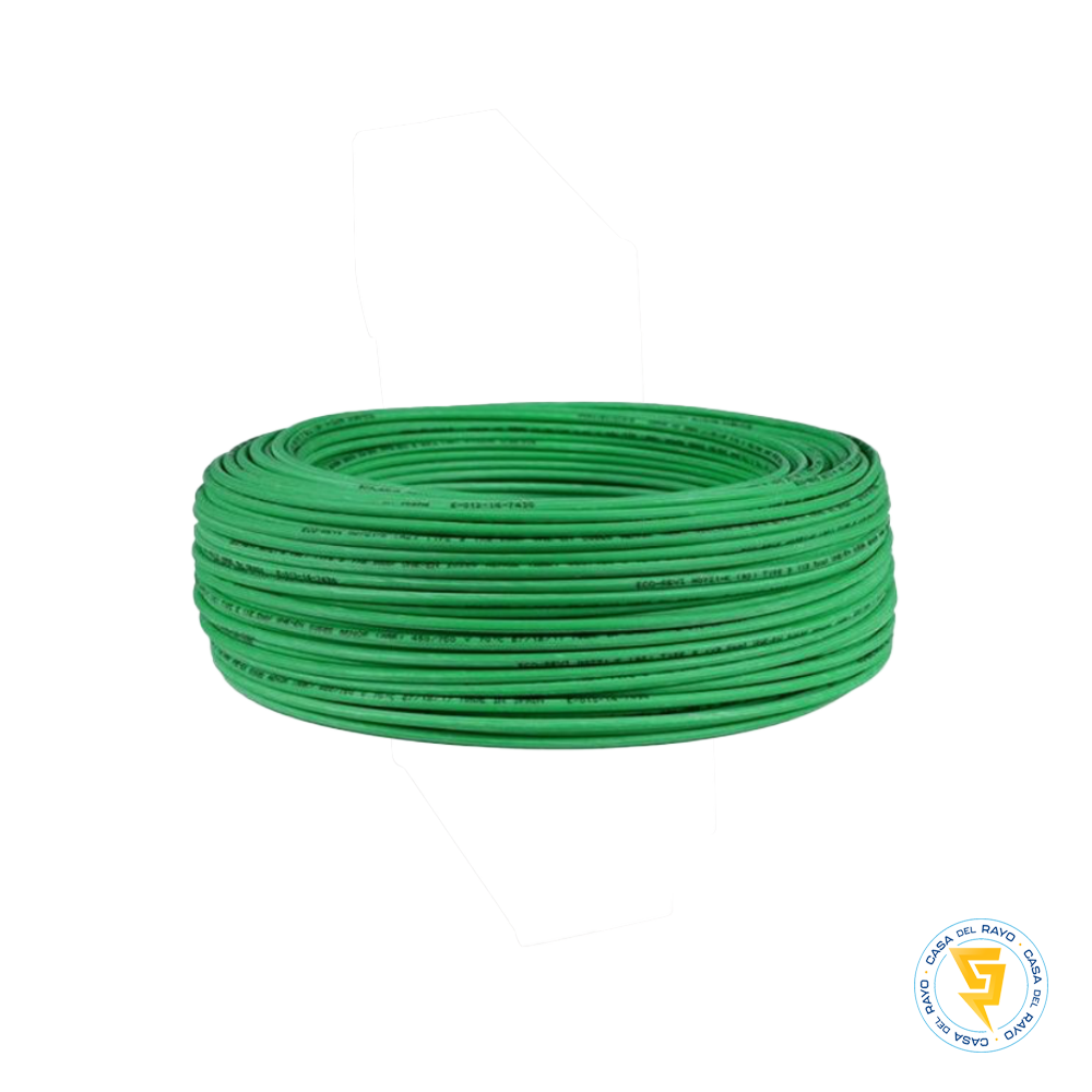 ROLLO CABLE THHN 12AWG VERDE (3.31mm)