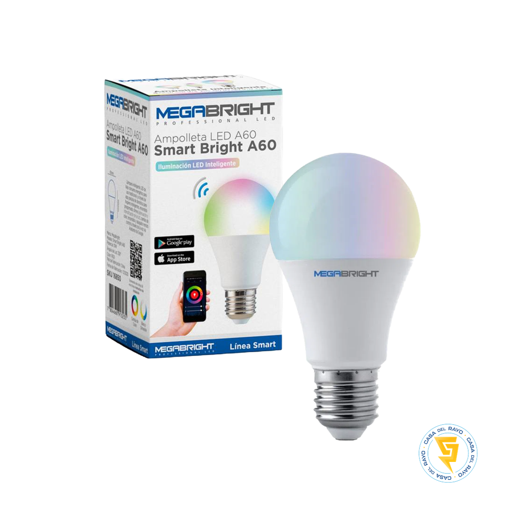 AMPOLLETA LED A60 SMART BRIGHT RGB 10W E27 MEGABRIGHT