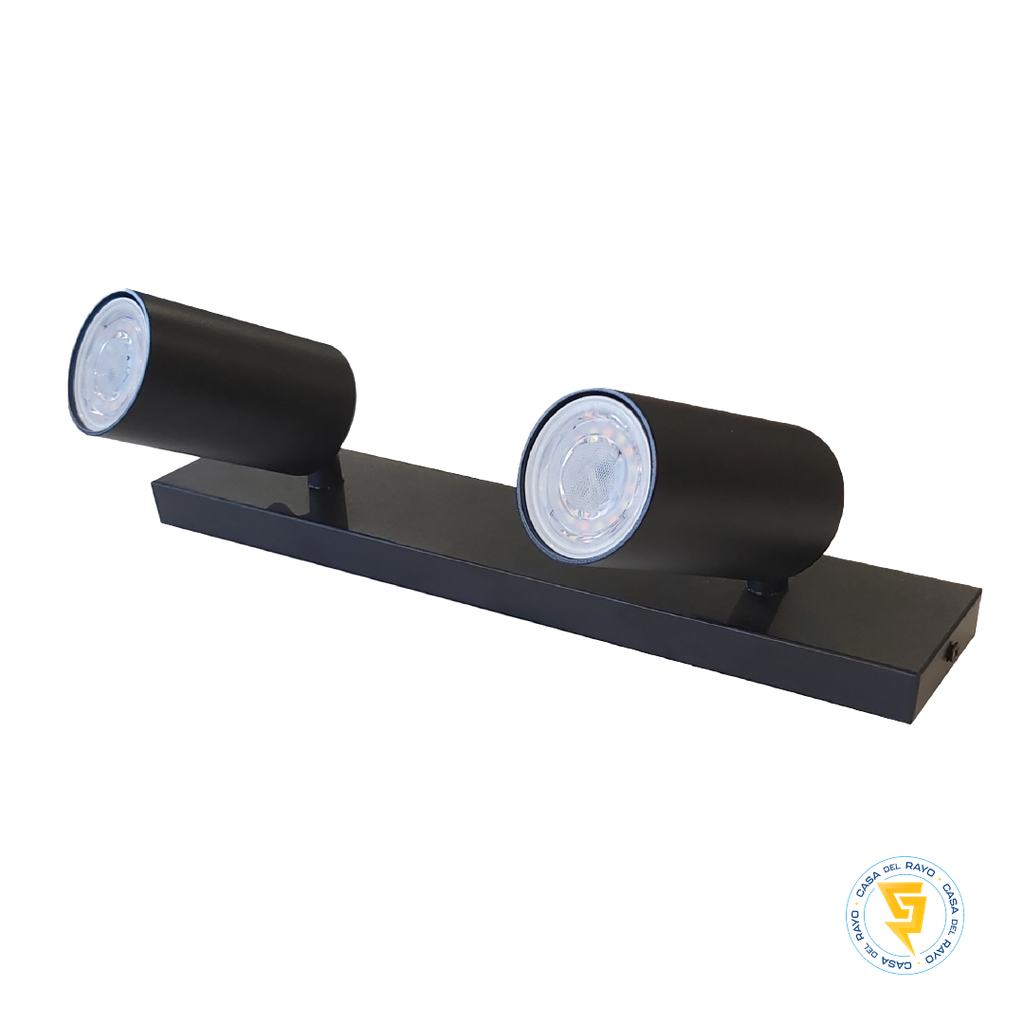 FOCO SPOTLIGHT 2XGU10 NEGRO MATE MEGABRIGHT