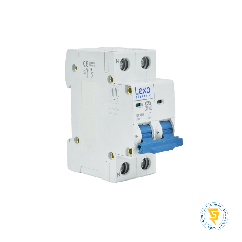 INTERRUPTOR AUTOMATICO OMNIPOLAR 1P+N 25A/ CURVA C - 6K LEXO