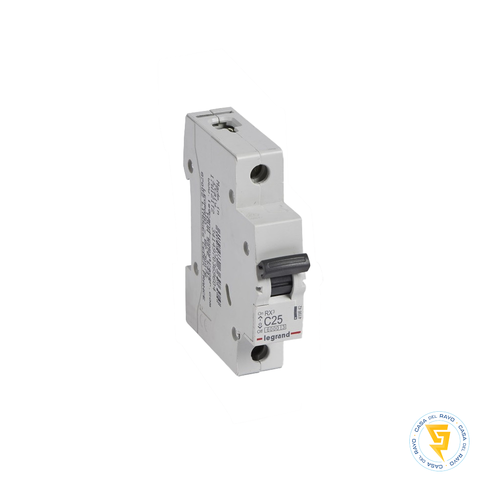 DISYUNTOR AUTOMATICO MONOFASICO 1X25A RX3 / CURVA C - 6K LEGRAND