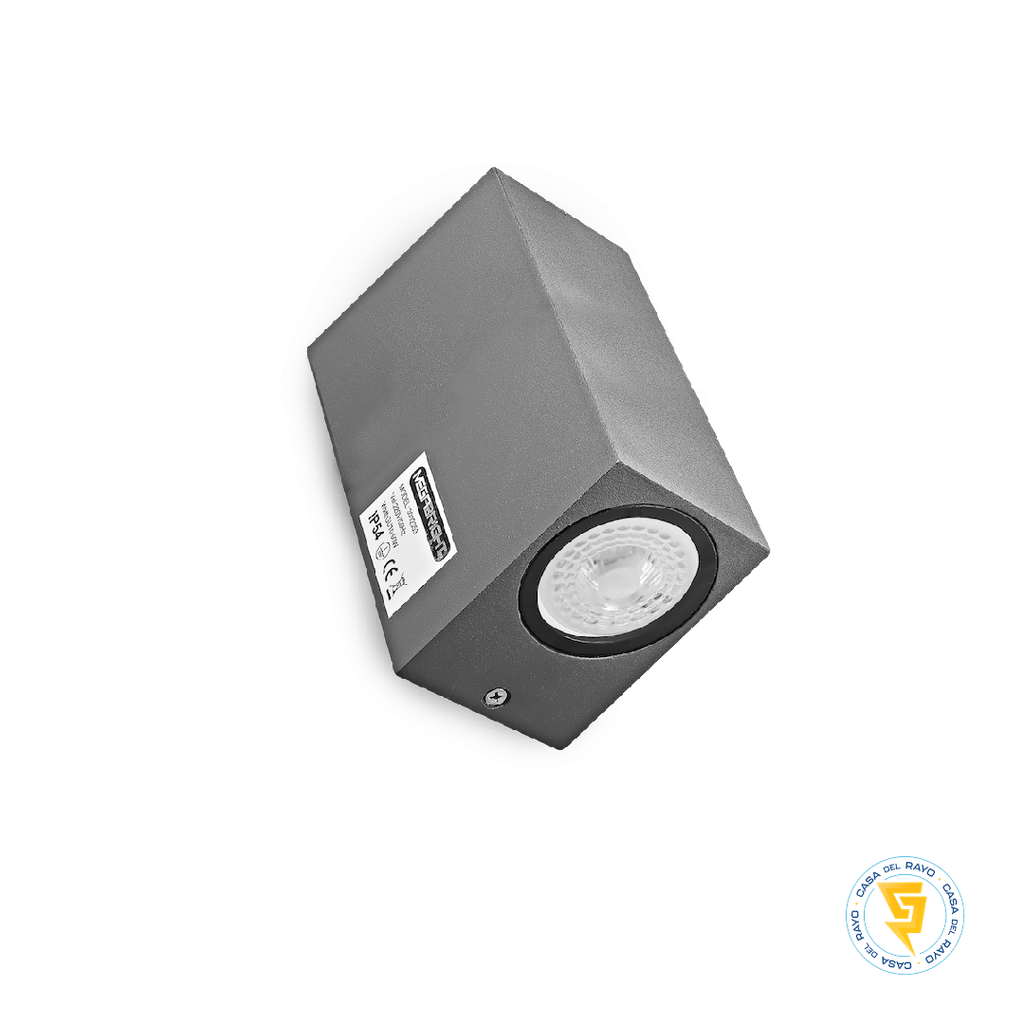 APLIQUE EXTERIOR RECTANGULAR 2XGU10 IP54 GRAFITO MATE MEGABRIGHT