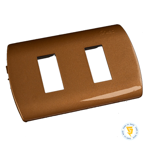 [0600PA0597] PLACA 2 MODULOS ARIS DORADO MEC