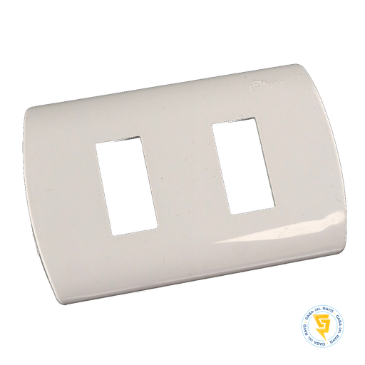 [0600PA0577] PLACA 2 MODULOS C/SOPORTE BLANCO ARIS MEC
