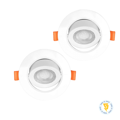 PACK DOS FOCOS EMBUTIDO BASCULANTE LED 6.5W MEGABRIGHT