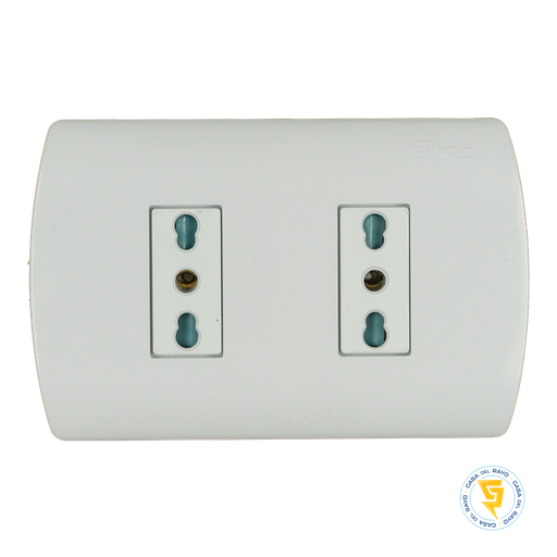 [0200AP0557] ENCHUFE DOBLE 2P+T 10/16A COMPACTO ARIS PRO BLANCO MEC