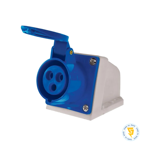 [0608334] HEMBRA SOBREPUESTA INDUSTRIAL 32A 2P+T AZUL 220V IP44 EKOLINE